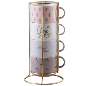 Штабелируемые керамические чашки для чая, маленькие кружки Demitasse для домашнего офиса, кофейная кружка