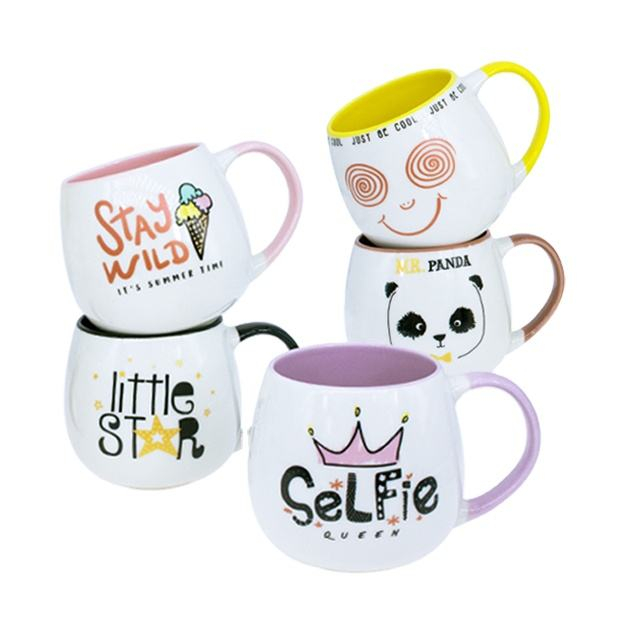 Оптовая продажа кофейная кружка с двойной формой дешевая простая керамическая кружка пустые кофейные кружки