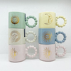 Набор кофейных кружек с круглой ручкой, цветной глазурью, кружка с золотой наклейкой