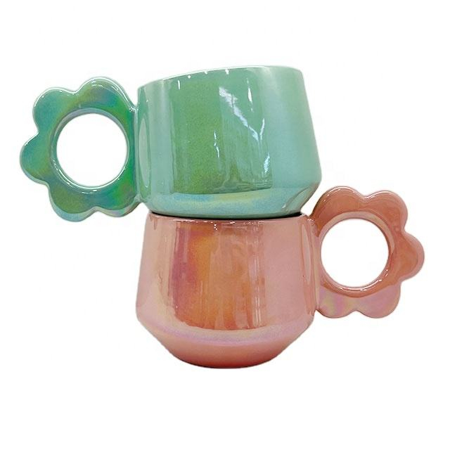 Кружка с цветной глазурью, скандинавский дизайн, кофейная дорожная кружка