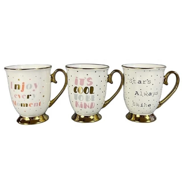 Заводская цена с гальваническим покрытием и золотой ручкой керамическая кружка для путешествий