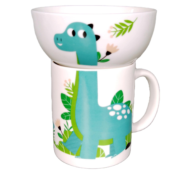 Заводская цена, горячая распродажа, керамическая кружка и миска, обеденный набор с прекрасной и рождественской наклейкой