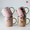 Горячие продажи электрической глазури керамические фарфоровые кофейные кружки с золотой ручкой