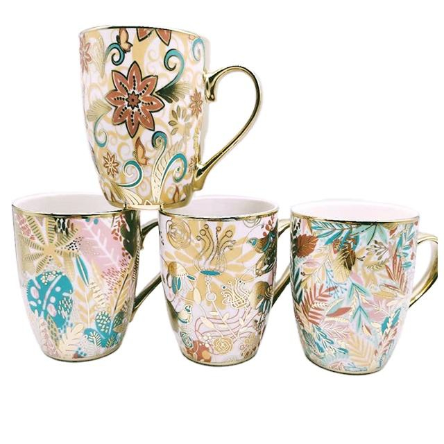 Скандинавская арабская флористическая подгонянная керамическая кружка кофе с изготовленным на заказ логотипом печатания