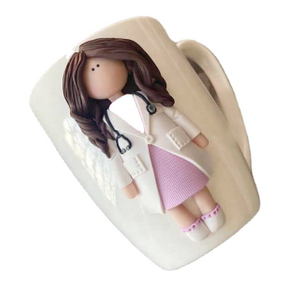 Подарочная кружка из полимерной глины 'Докторесса' Кружка ручной работы Подарочная кружка из керамики