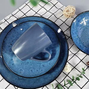 Обеденный сервиз с реактивной глазурью в скандинавском стиле, керамический бестселлер