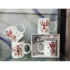 Последний дизайн милый мультфильм олень наклейка кофе подарочная кружка цветная коробка