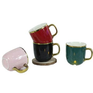 Роскошная золотая гальваническая кружка с золотой ручкой, гальваническая кофейная чашка