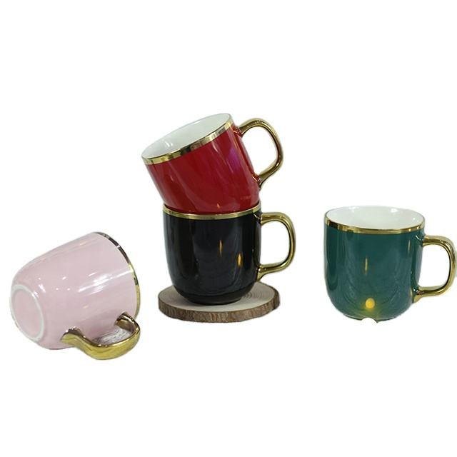 Роскошная золотая гальваническая кружка с золотой ручкой, гальваническая кофейная чашка